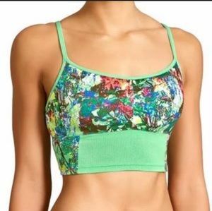 Athleta Green Flowered Sports Bra